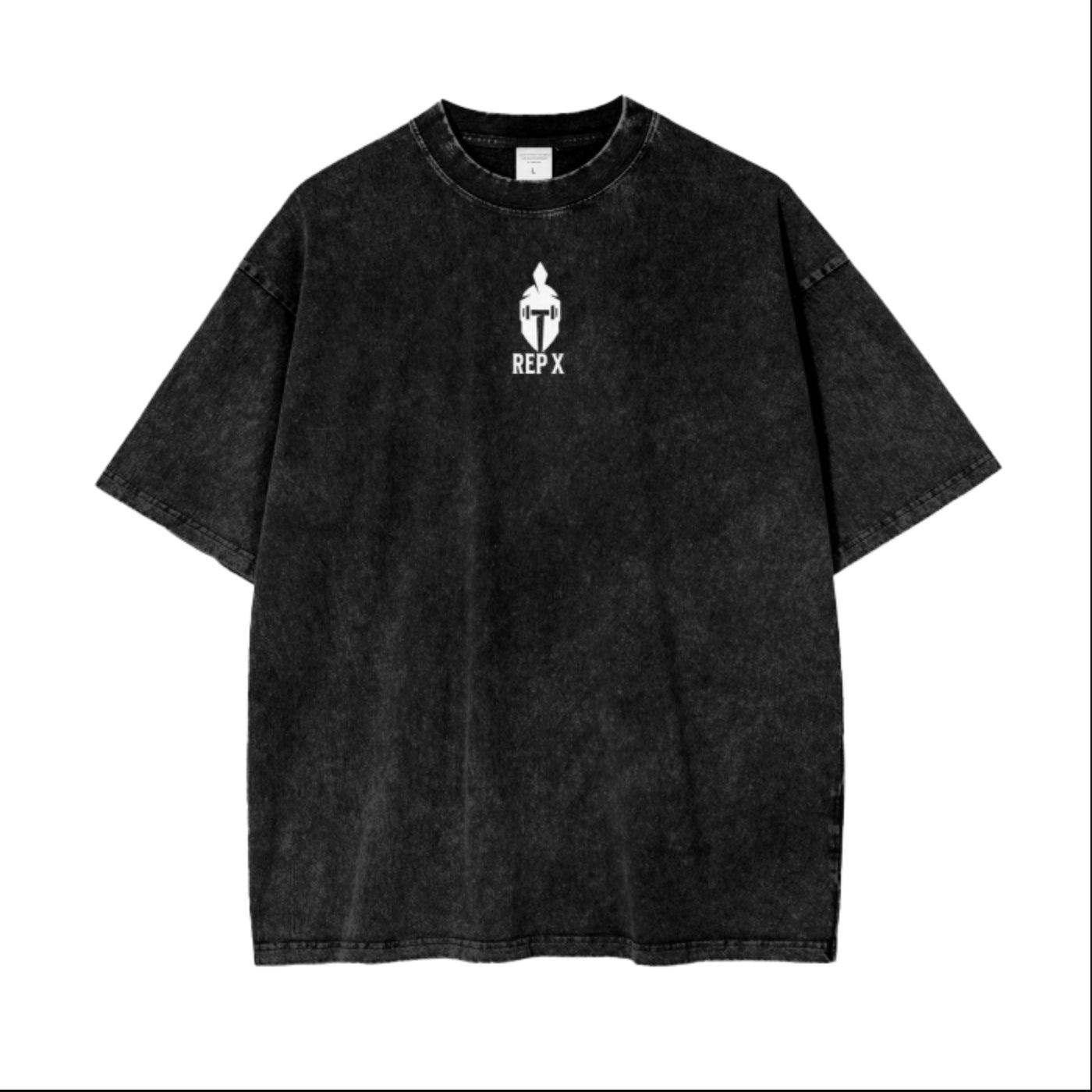 REP X Pump Cover Acid Wash Oversize T-Shirt